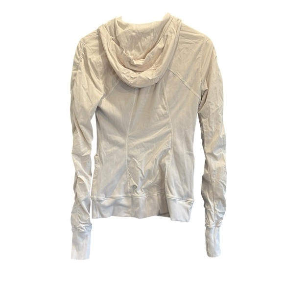 Lululemon Womens Stride Hooded White Jacket Ruched Detail Size 6 - Picture 7 of 8